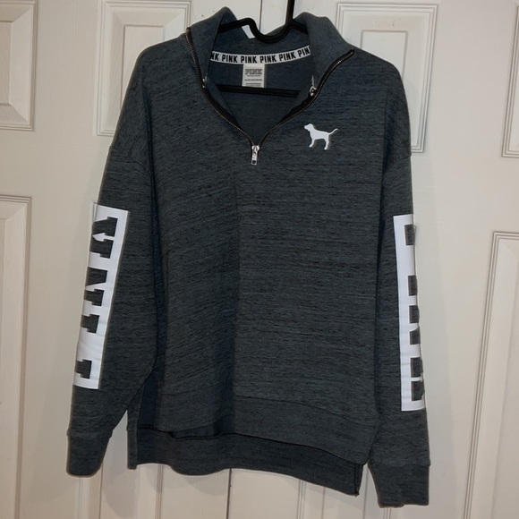 Pink  logo 3/4 zipper sweatshirt Sz XS - Picture 6 of 12